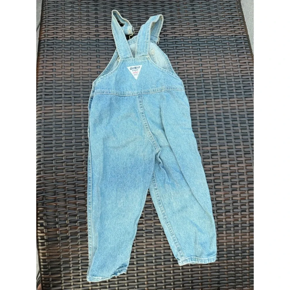 Vintage OshKosh B'Gosh Vestbak Blue Denim Overalls USA MADE 4t